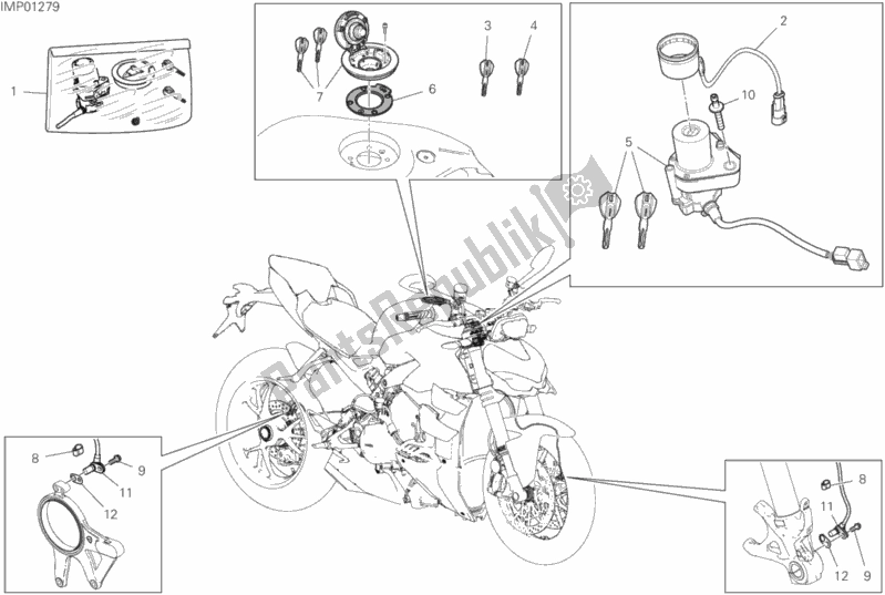 Todas las partes para 13f - Dispositivos Eléctricos de Ducati Streetfighter V4 Thailand 1103 2020